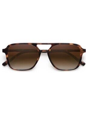 SOJOS Women's Retro Aviator Sunglasses Rectangle Sun Glasses Brown Frame Lens